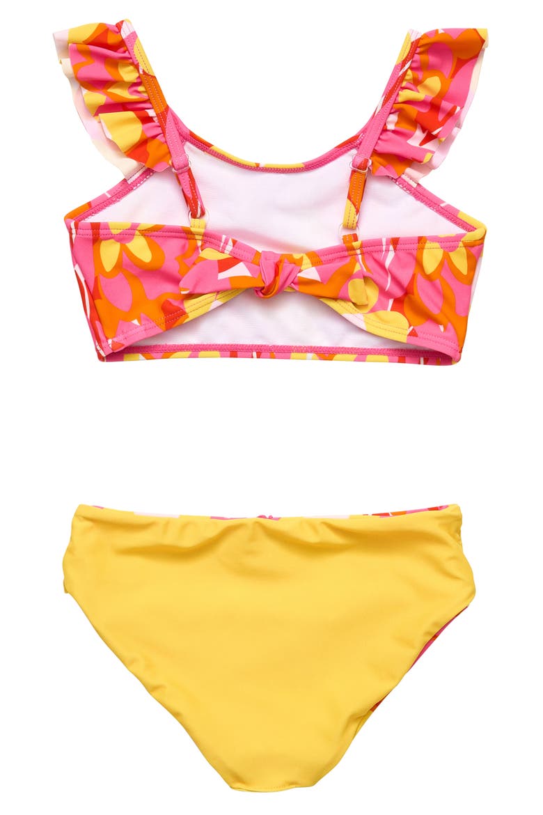 Kids' Pop of Sunshine Frill Two-Piece Bathing Suit, Alternate, color, RED