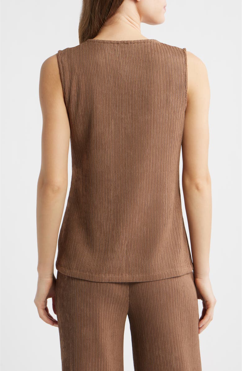 Anne Klein Sleeveless Knit Button-Up Shirt, Alternate, color, Mushroom