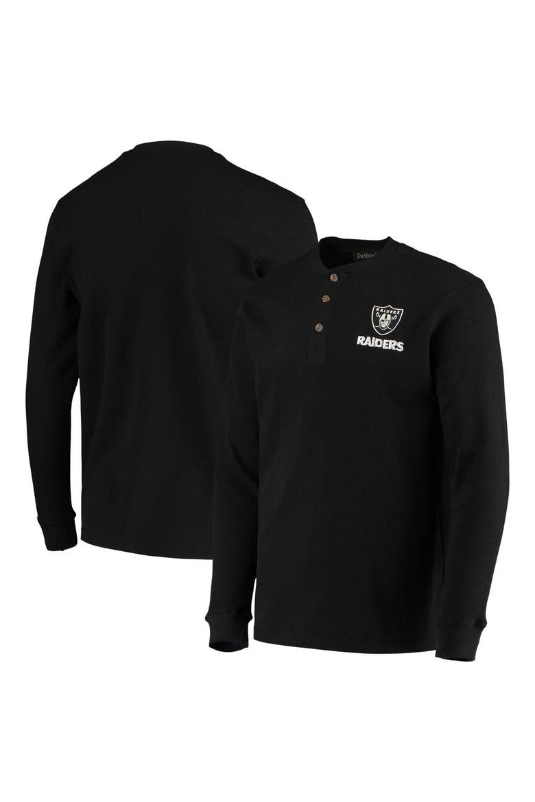 Men's Dunbrooke Black Las Vegas Raiders Logo Maverick Thermal Henley Long Sleeve T-Shirt, Alternate, color, Black