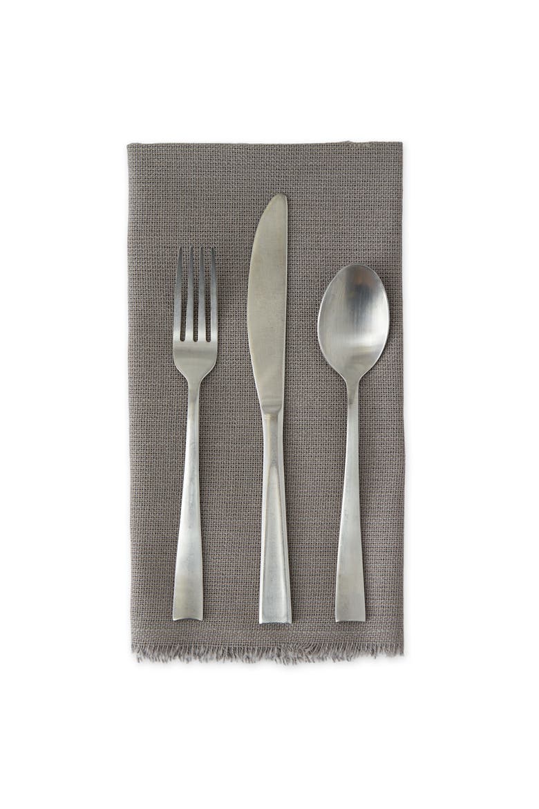 Gray Solid Heavyweight Fringed Napkin Set/6, Alternate, color, Gray