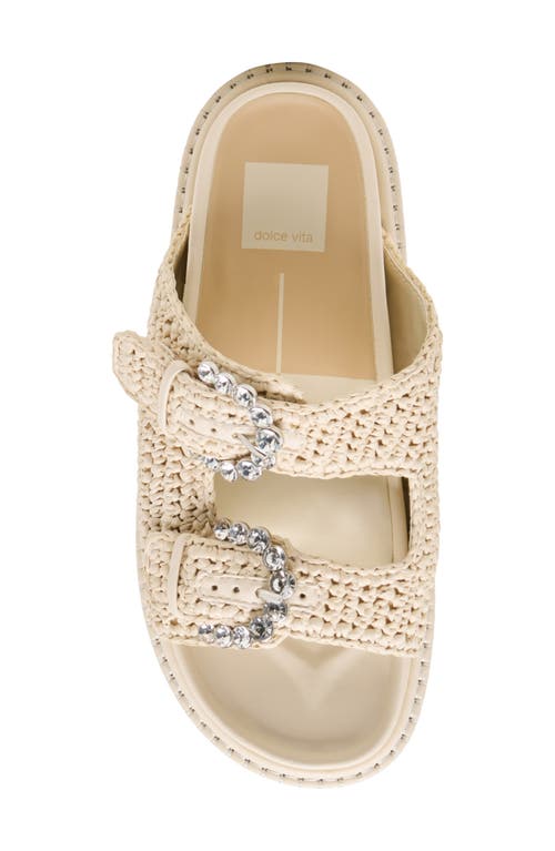 Dolce Vita Shauny Crystal Wedge Sandal In Oatmeal Knit