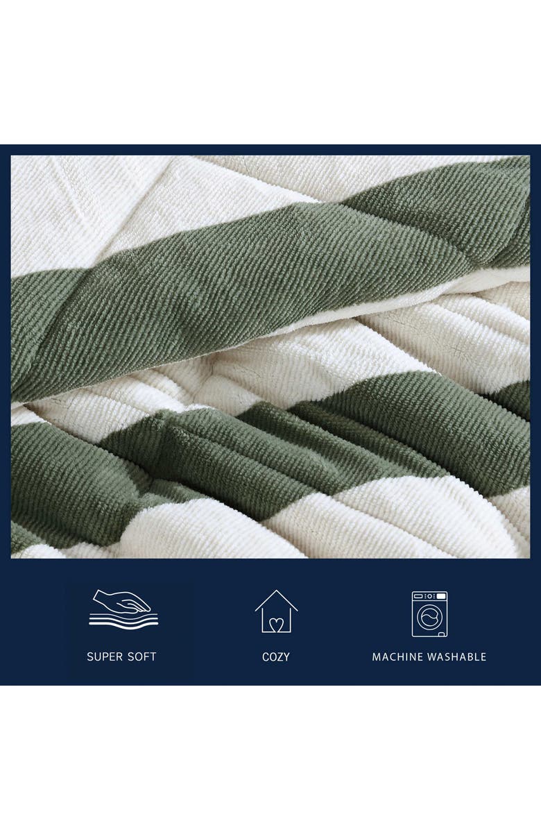 Nautica Lawndale Stripe Comforter & Sham Set, Alternate, color, Green