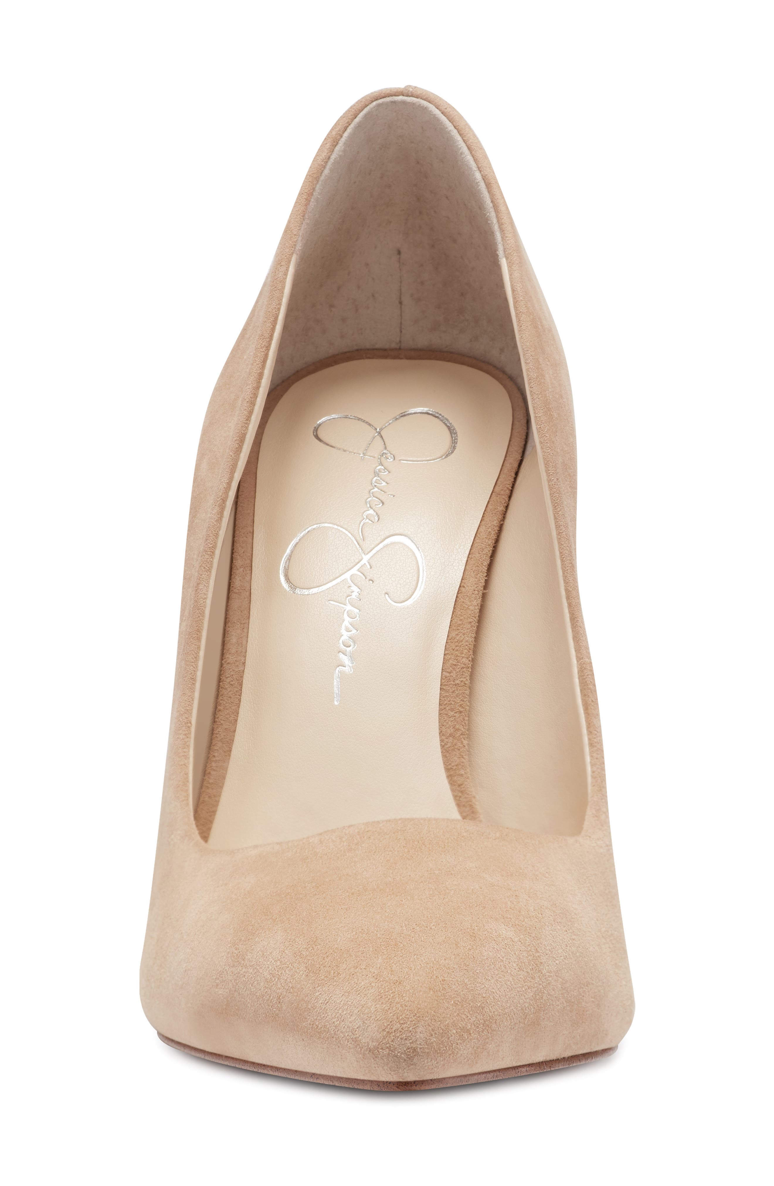 Accie Pointed Toe Pump, Alternate, color, ALMOND SUEDE