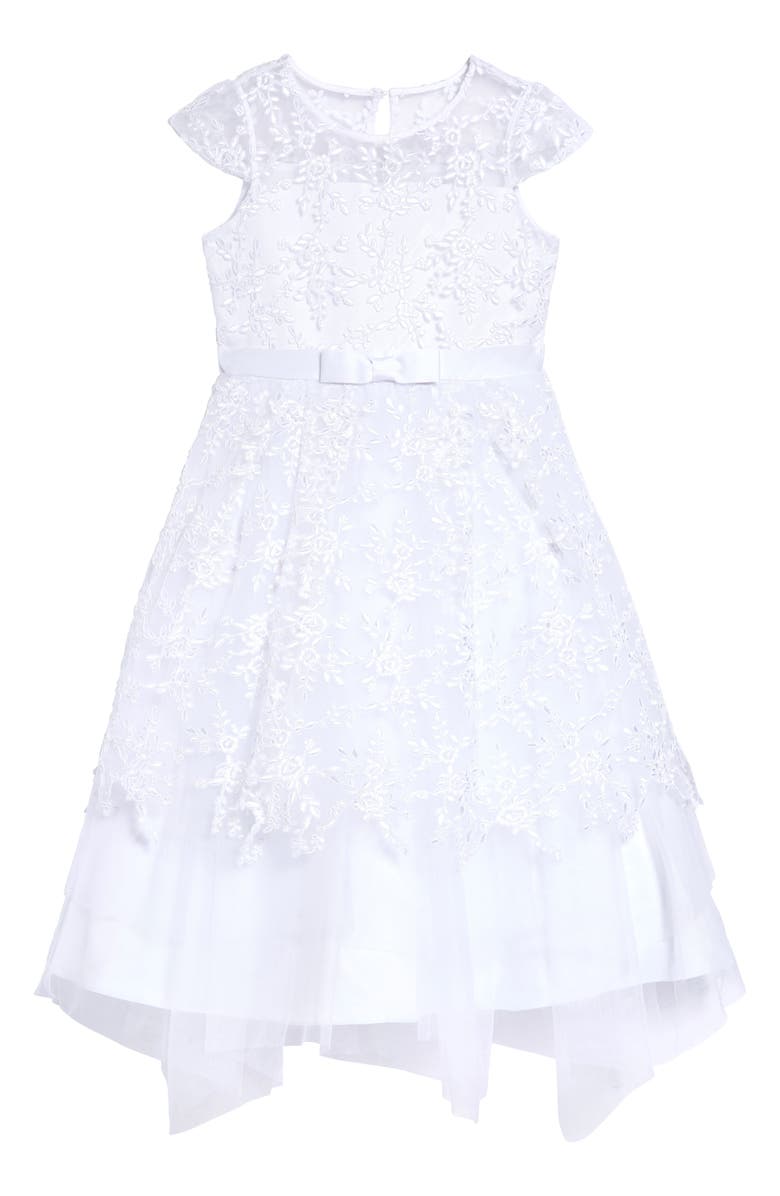 Us Angels Kids' Embroidered Lace First Communion Dress, Main, color, 