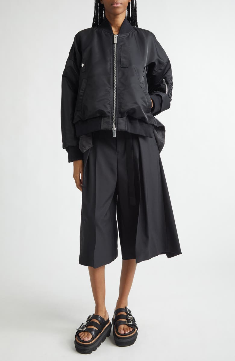 Sacai Nylon Twill Jacket, Alternate, color, Black