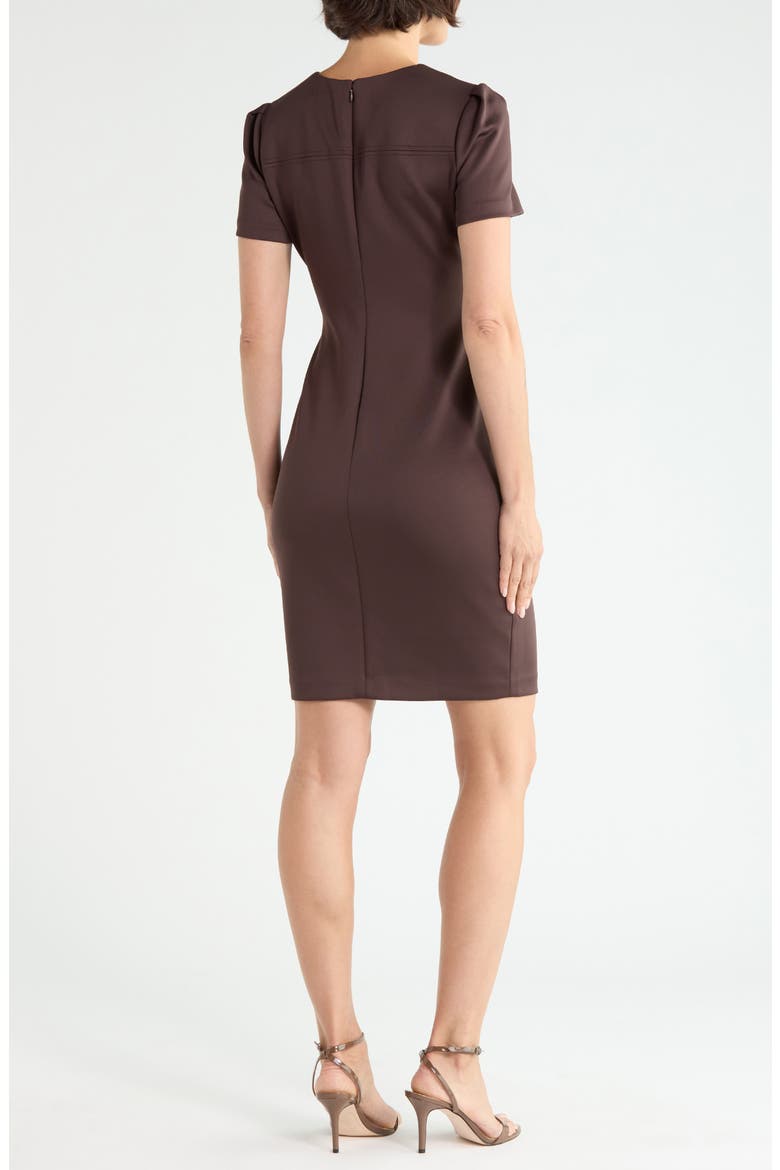 Short Sleeve Scuba Sheath Dress, Alternate, color, MINK