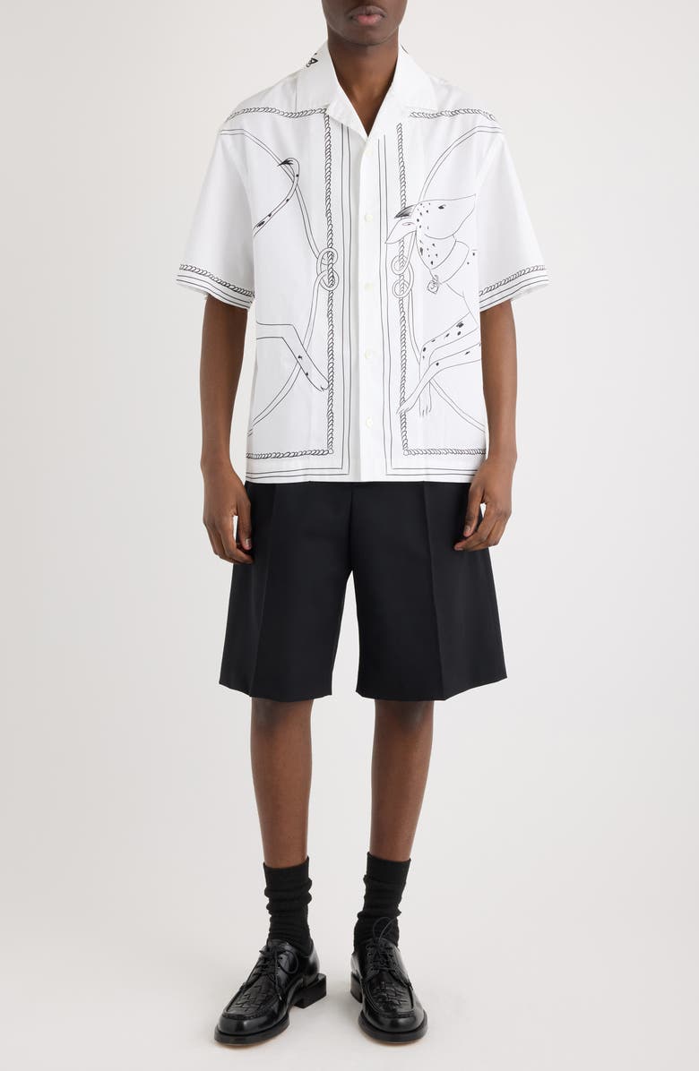 Jacquemus Le Short Ovalu Pleated Stretch Virgin Wool Shorts, Alternate, color, Black