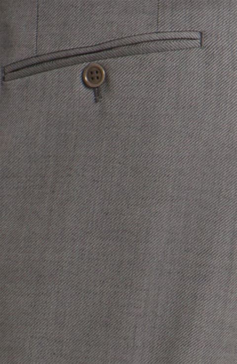 Wool Flat Front Trousers