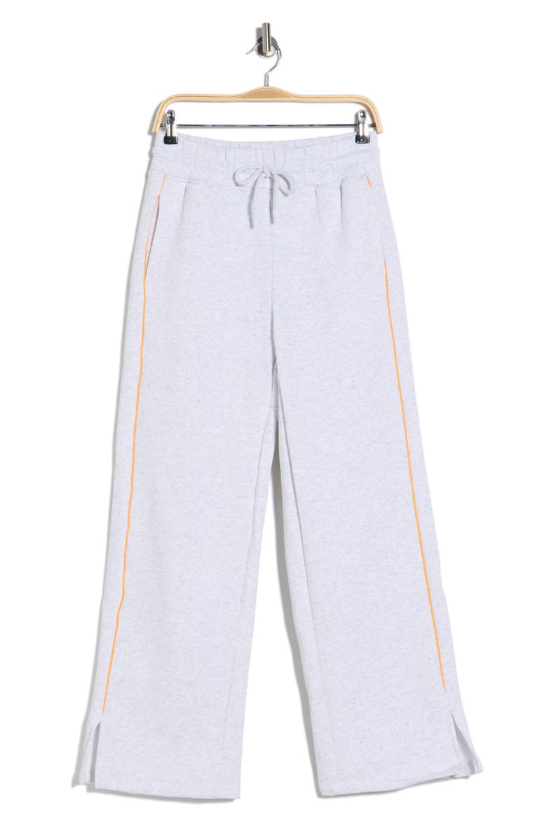 Finish Line Fleece Sweatpants, Alternate, color, HEATHER LIGHT GREY/ ORANGE