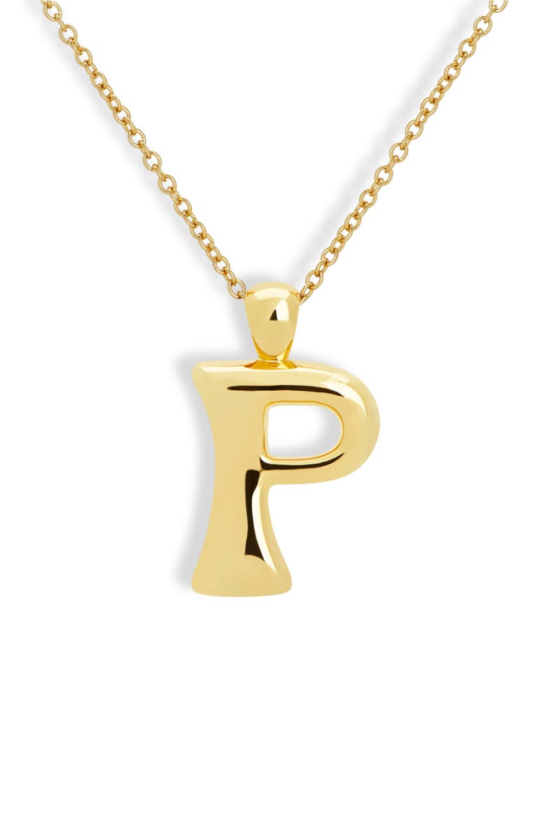 Blake Bubble Letter Pendant Necklace, Main, color, P