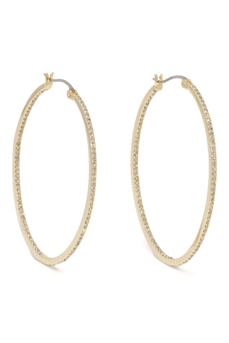 Khatia Crystal Hoop Earrings, Main, color, SILK/ GOLD