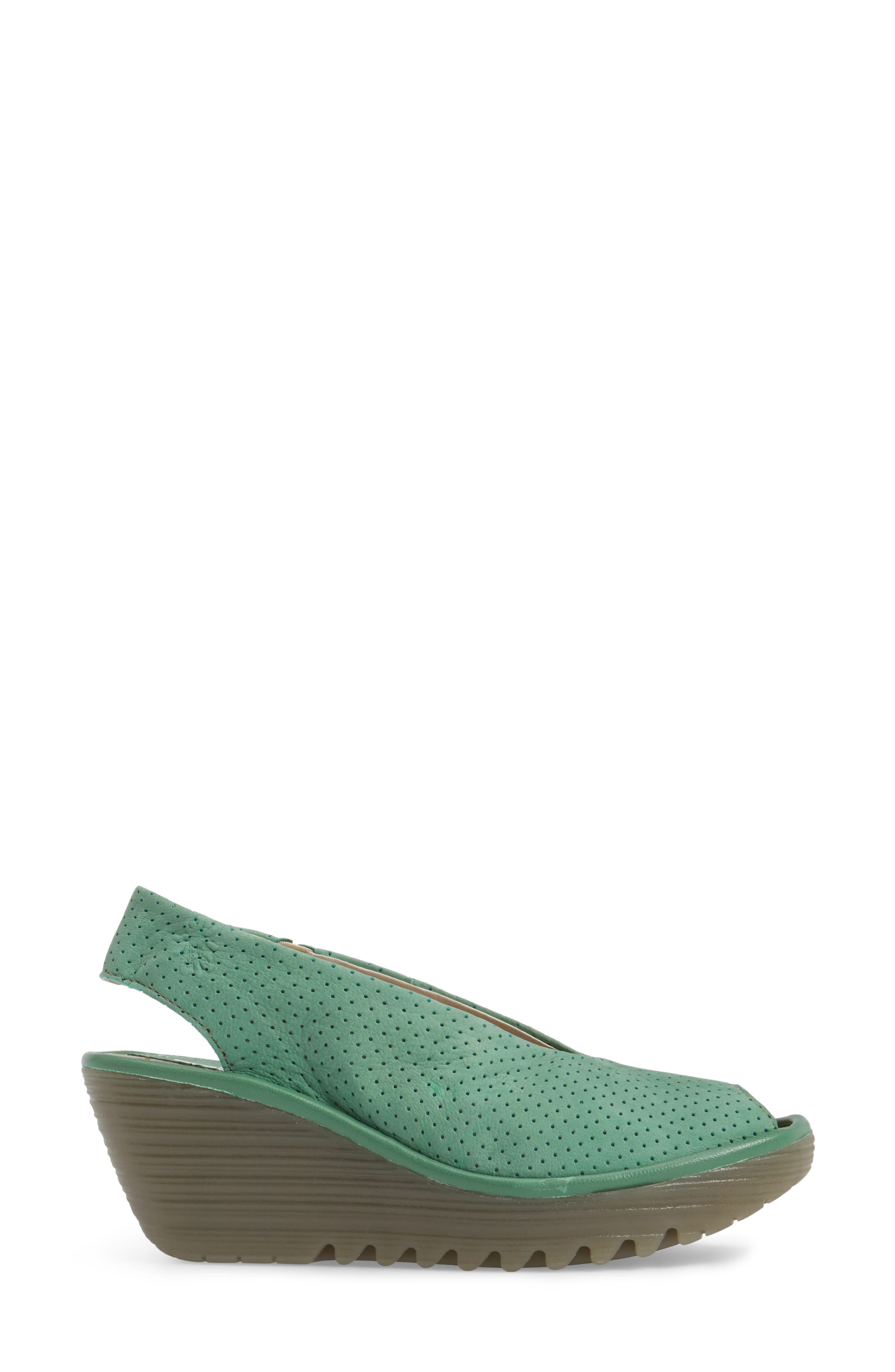 Yazu Wedge Sandal, Alternate, color, MINT LEATHER