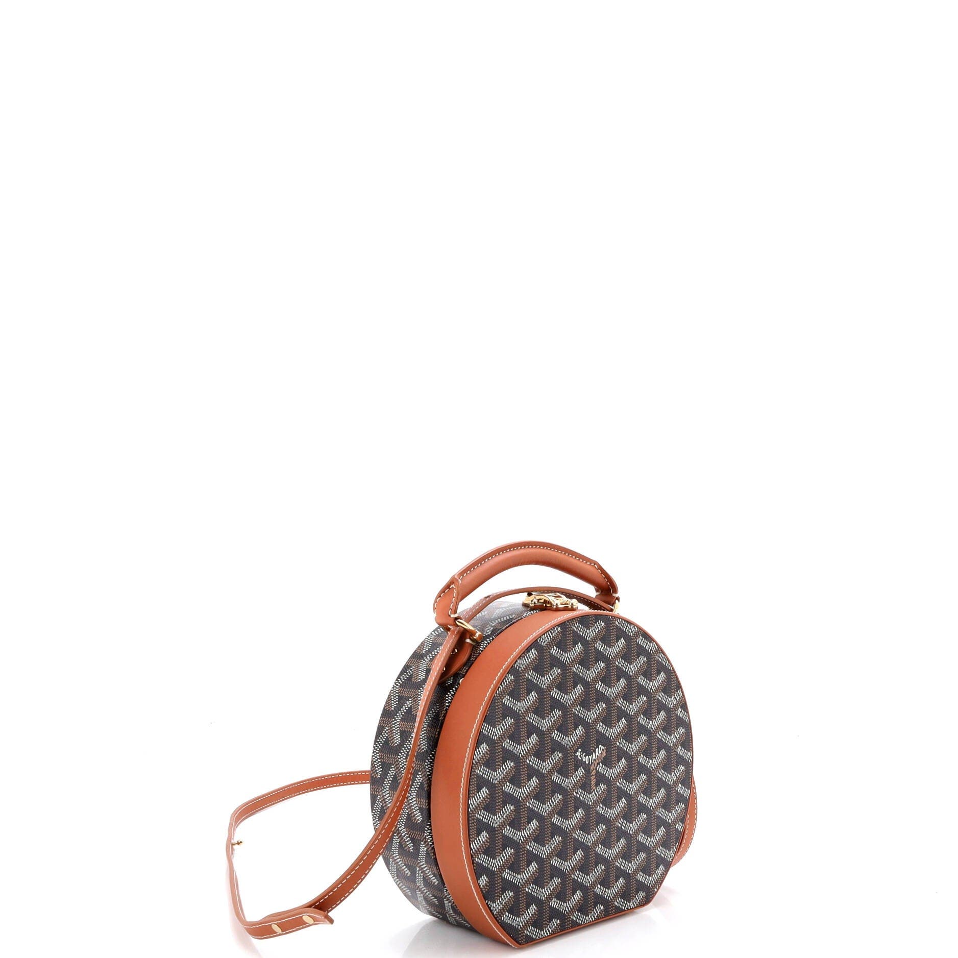 Pre-Owned Goyard Alto Hatbox Bag Coated Canvas, Alternate, color, Brown