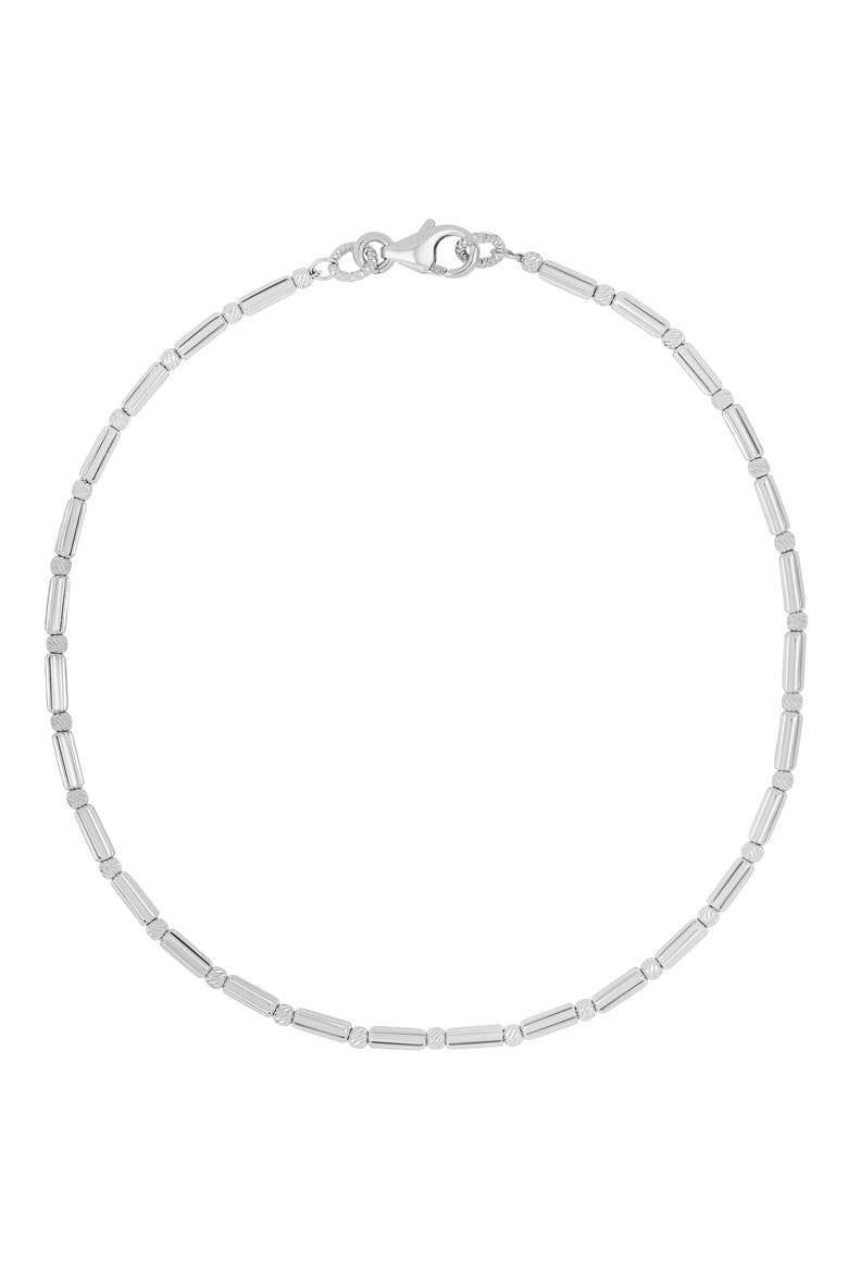 14K Gold Bar Bead Bracelet, Main, color, 14K WHITE GOLD