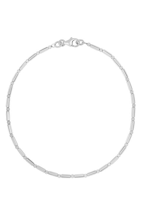 14K Gold Bar Bead Bracelet