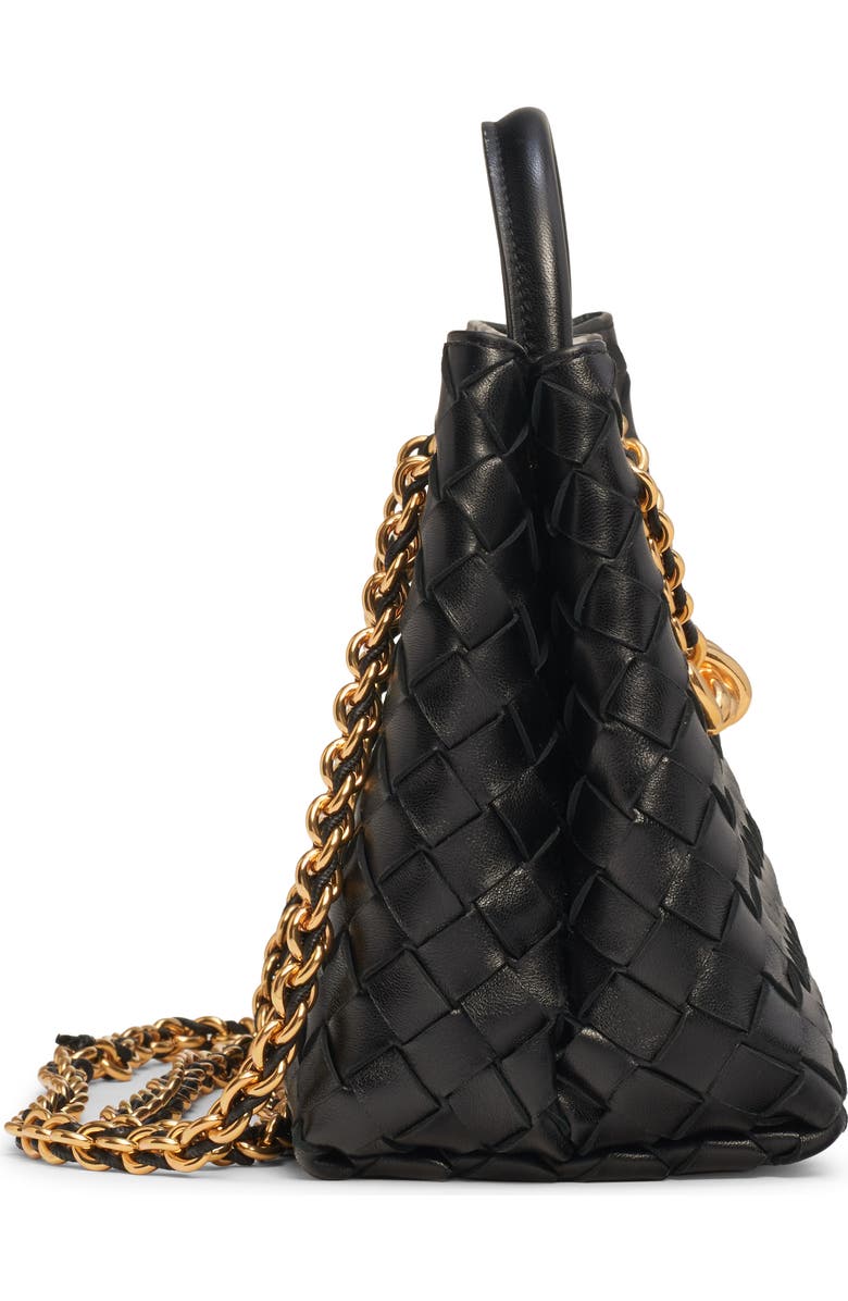 Bottega Veneta Small Andiamo Chain Leather Shoulder Bag, Alternate, color, 1019 Black-M Brass