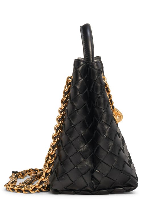 Bottega Veneta Small Andiamo Chain Leather Shoulder Bag In Black