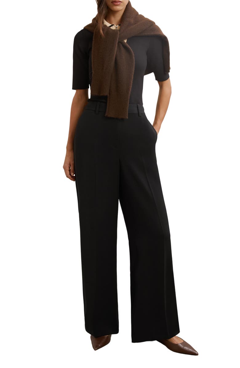 Reiss Margeaux Straight Leg Pants, Alternate, color, Black