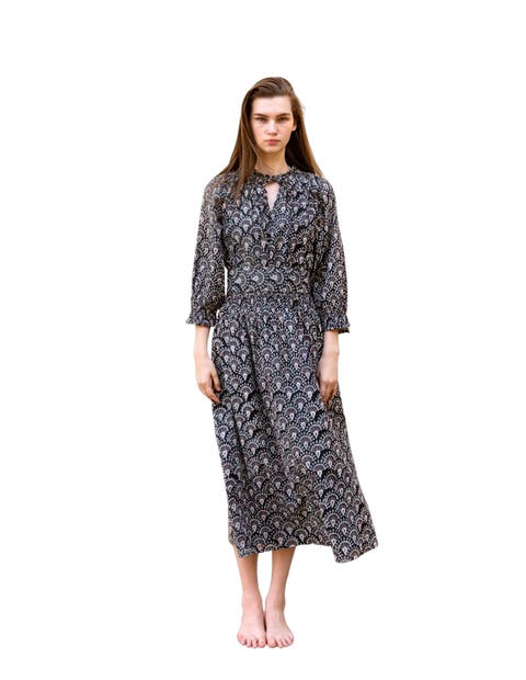 Hand-Printed Dree Maxi Dress (Lurex)