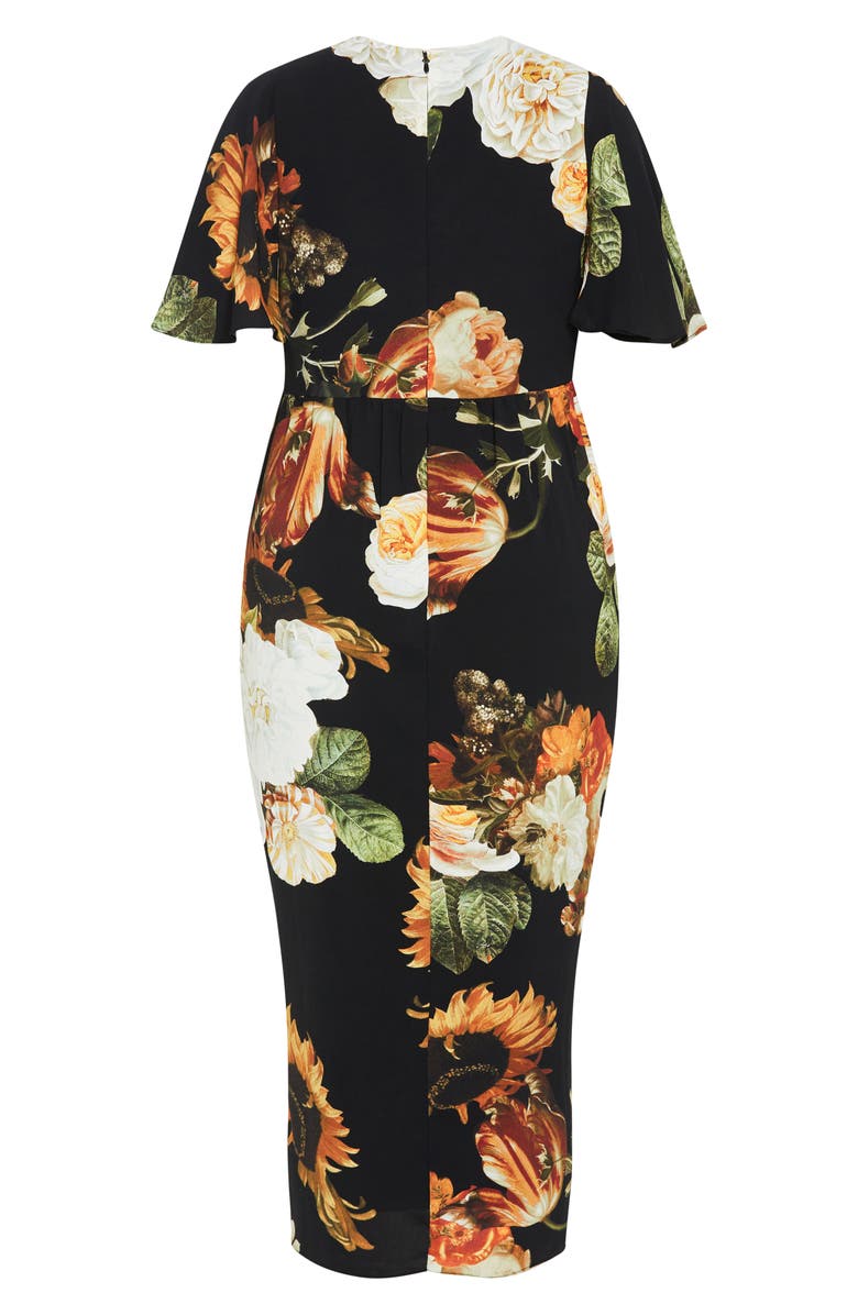 City Chic Braelynn Print Faux Wrap Maxi Dress, Alternate, color, 