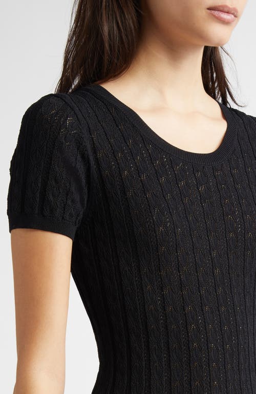 LOULOU DE SAISON LOULOU DE SAISON ARUBA RIB POINTELLE FITTED MAXI SWEATER DRESS