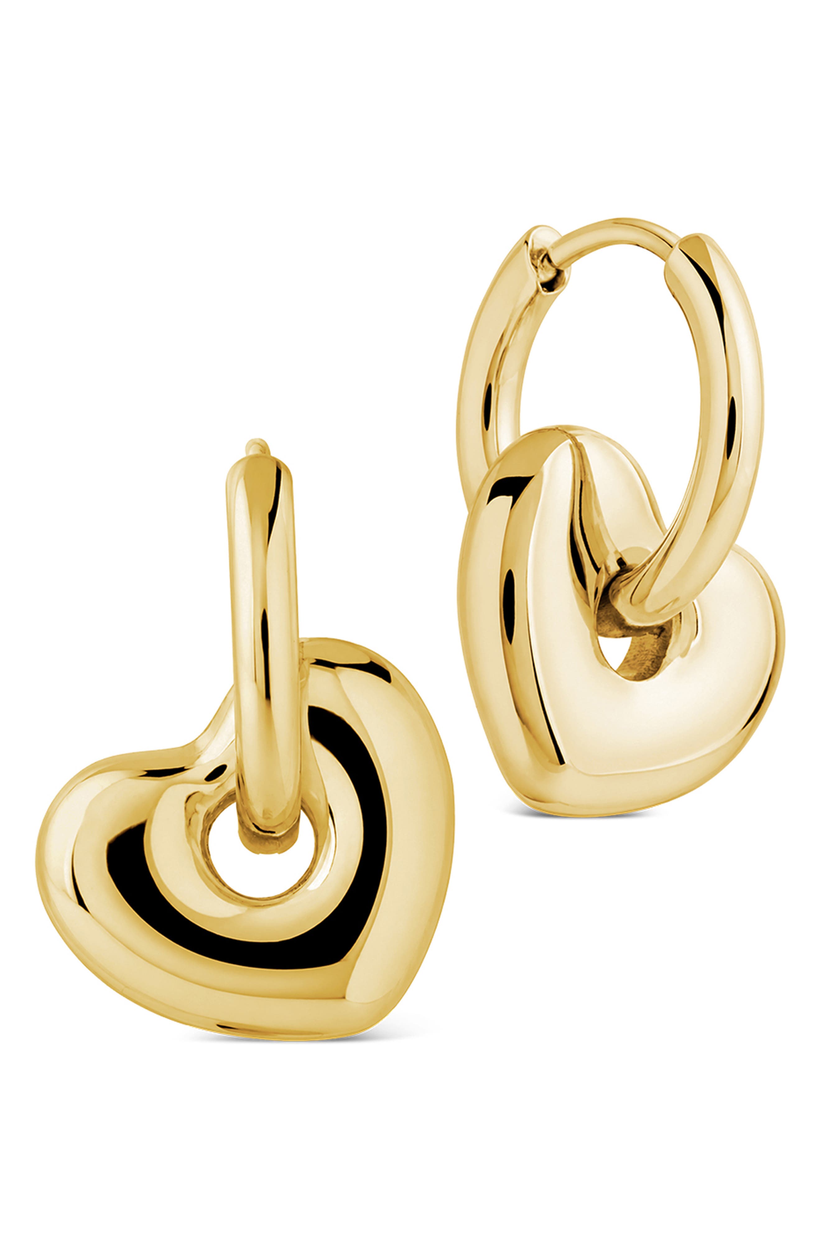 Interlock Drop Hoop Earrings