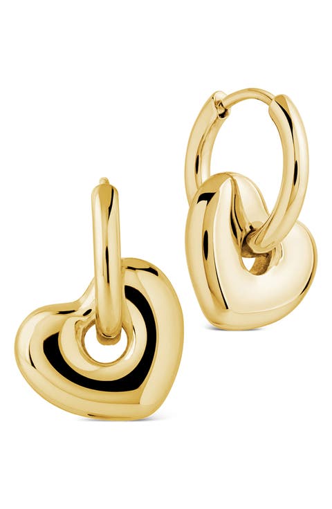 Interlock Drop Hoop Earrings