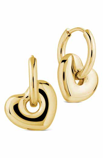 Interlock Drop Hoop Earrings