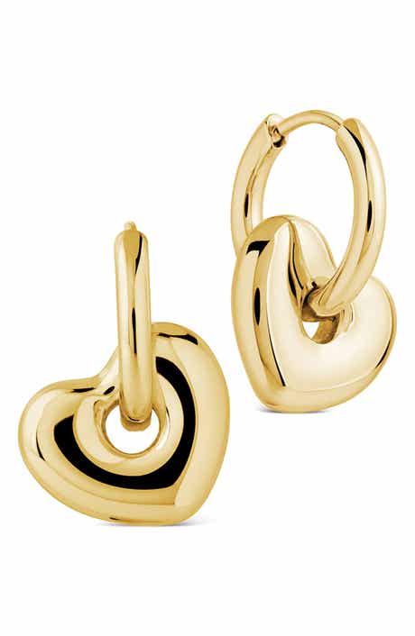 Interlock Drop Hoop Earrings