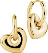 Sterling Forever Interlock Drop Hoop Earrings