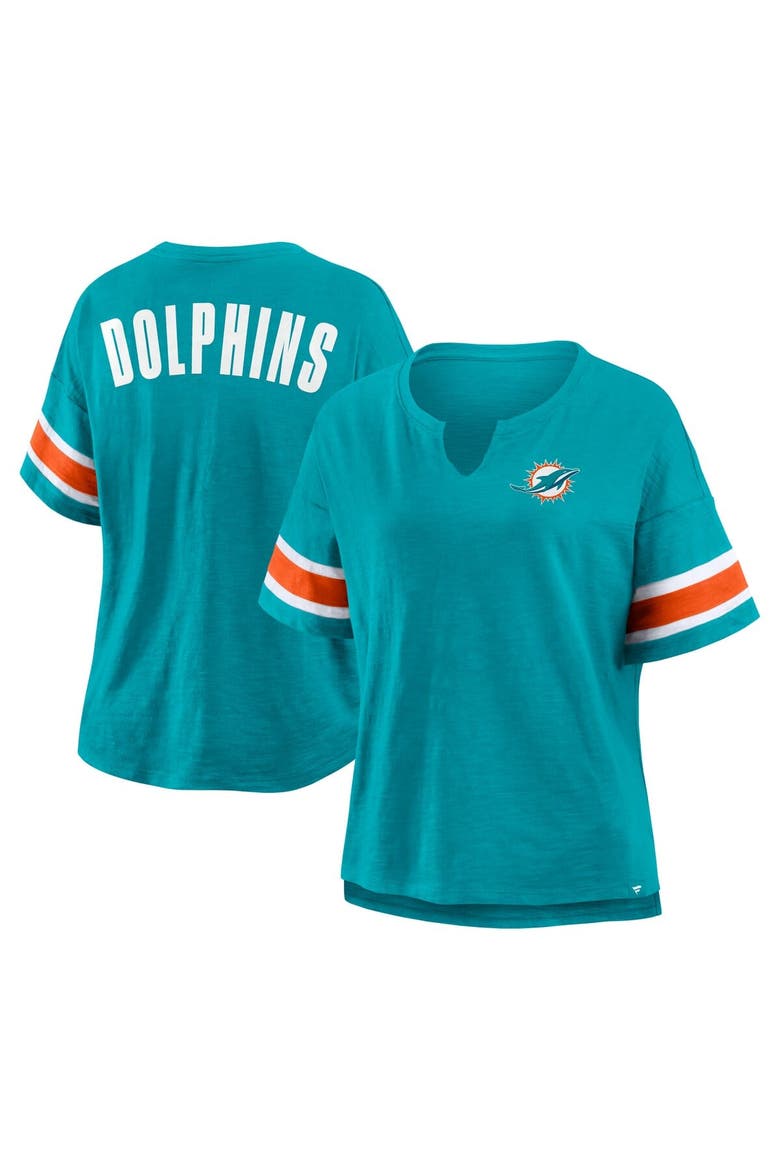 Women's Fanatics Aqua Miami Dolphins Redzone Curl Route T-Shirt, Main, color, Aqua
