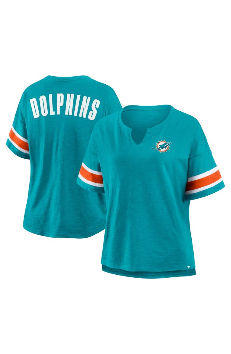 FANATICS Women's Fanatics Aqua Miami Dolphins Redzone Curl Route T-Shirt, Main, color, Aqua