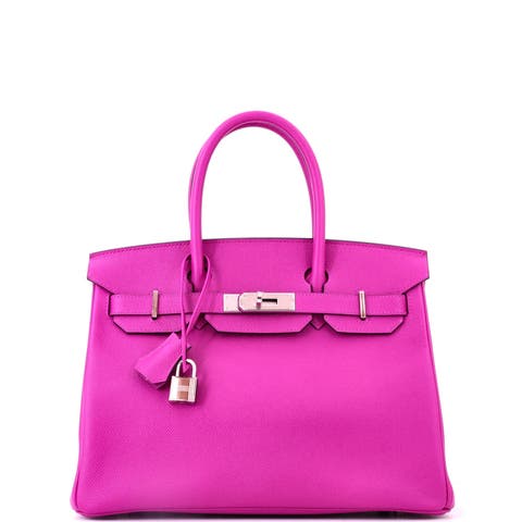 Birkin Handbag Pink Epsom with Palladium Hardware 30