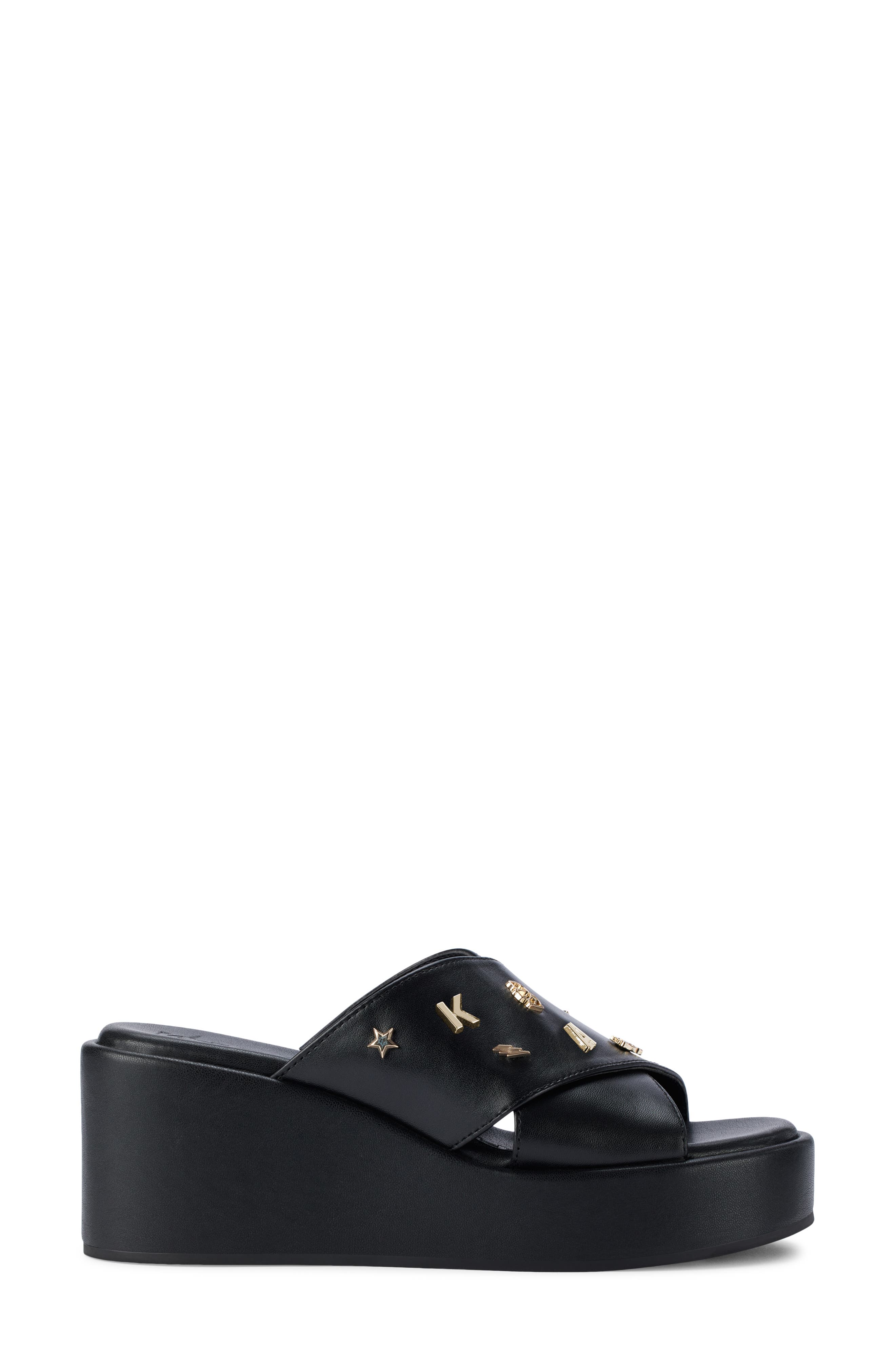 KARL LAGERFELD PARIS Caleigh Platform Wedge Sandal, Alternate, color, 