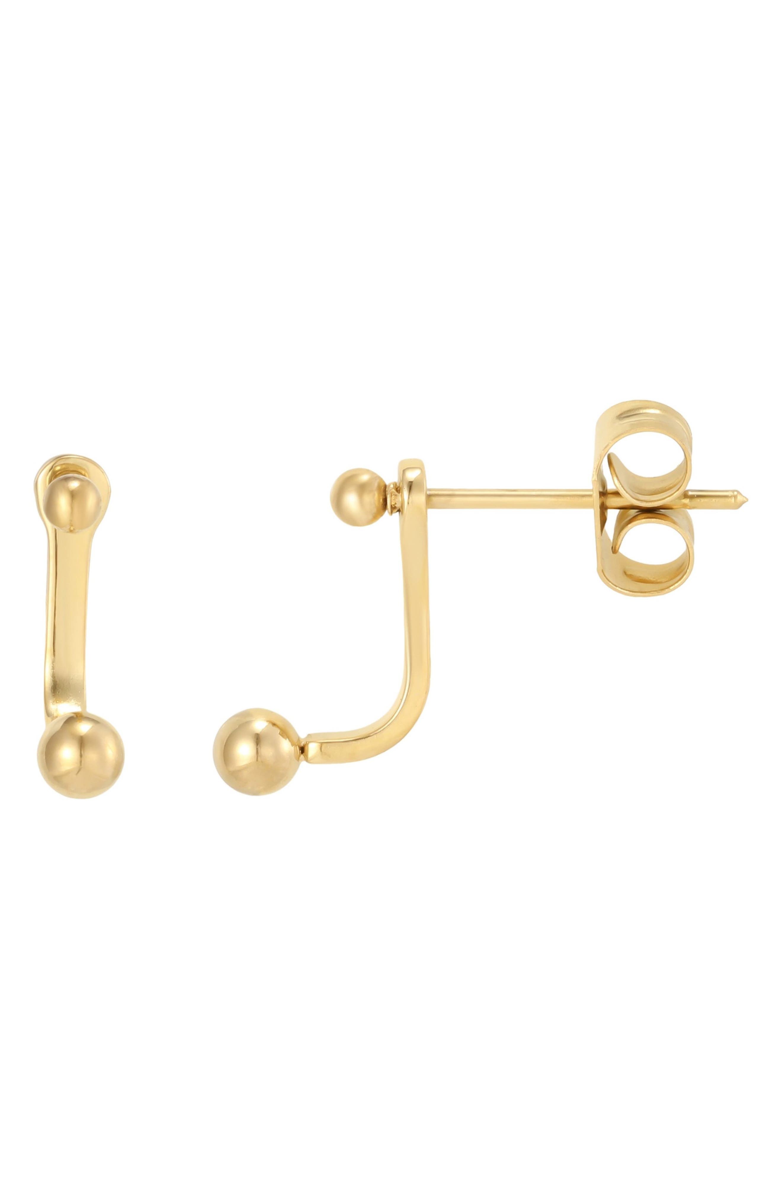 18k Gold Plated Sphere Ear Jackets