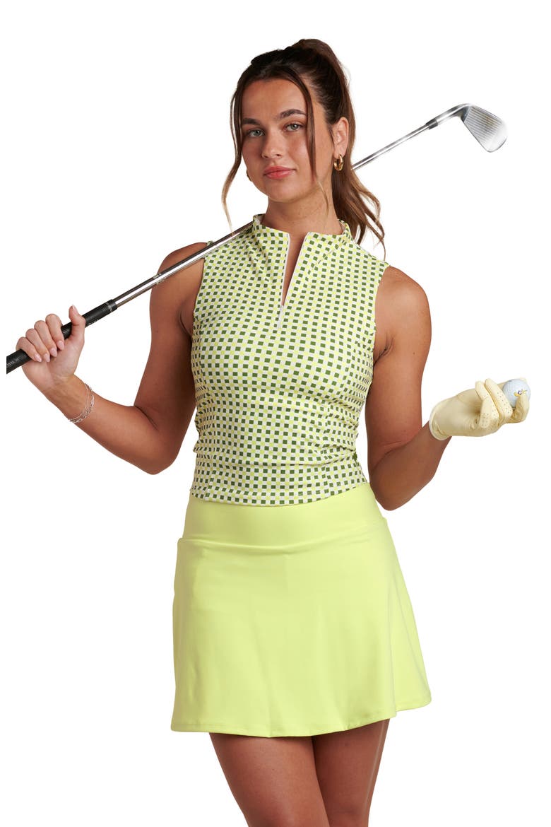 Checkpoint Sleeveless Half Zip Golf Top, Alternate, color, LIME