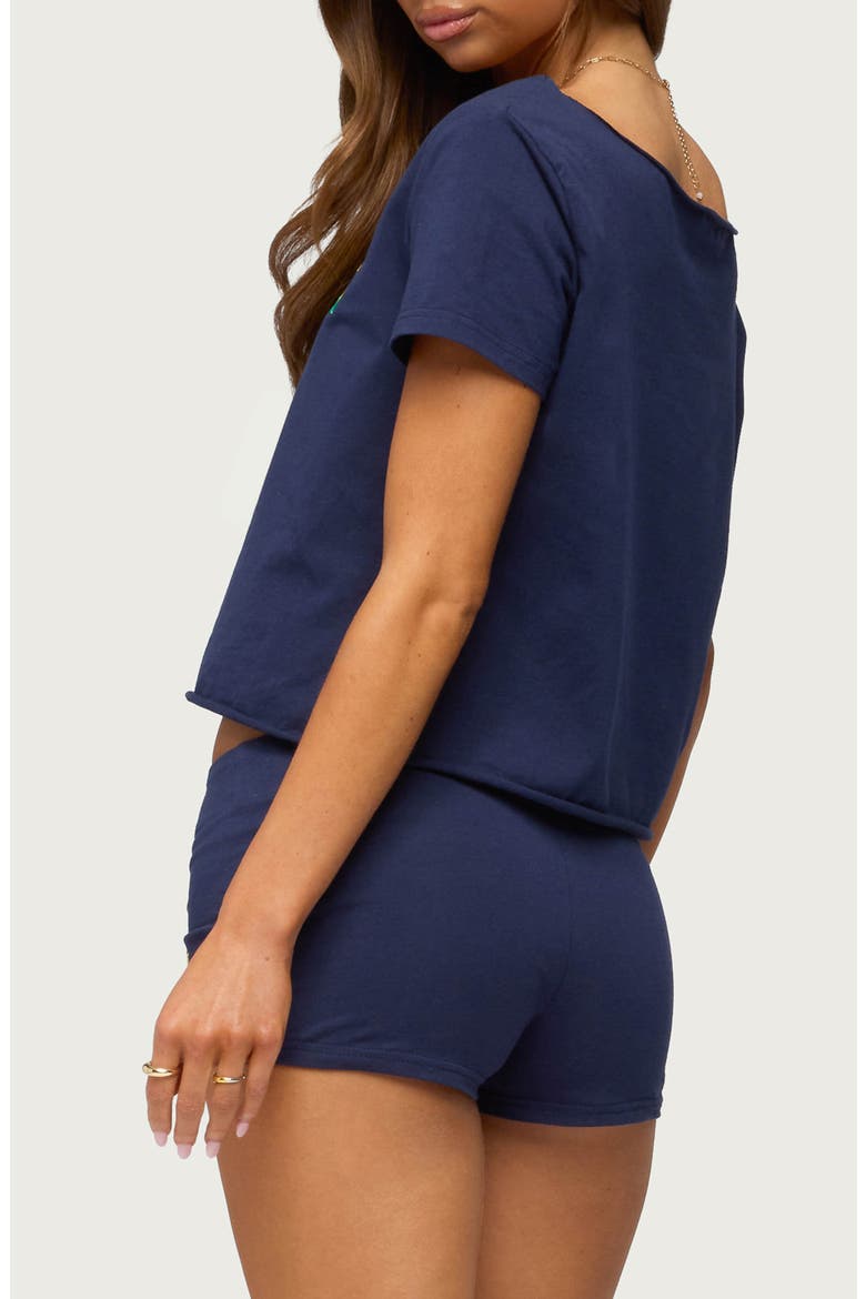 Brazilian Babe Off the Shoulder T-Shirt, Alternate, color, NAVY