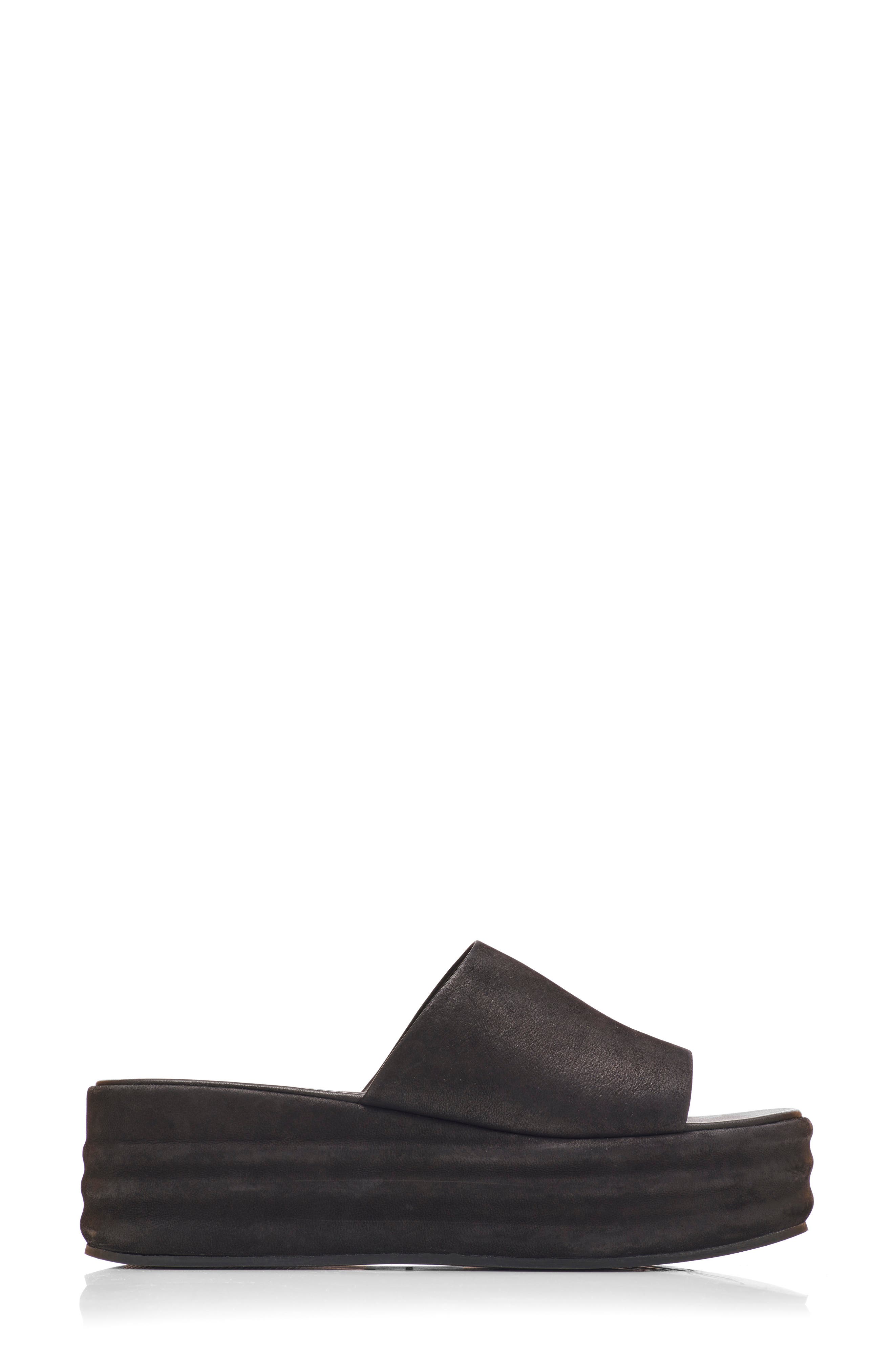 Free People Harbor Platform Sandal, Alternate, color, Black Leather