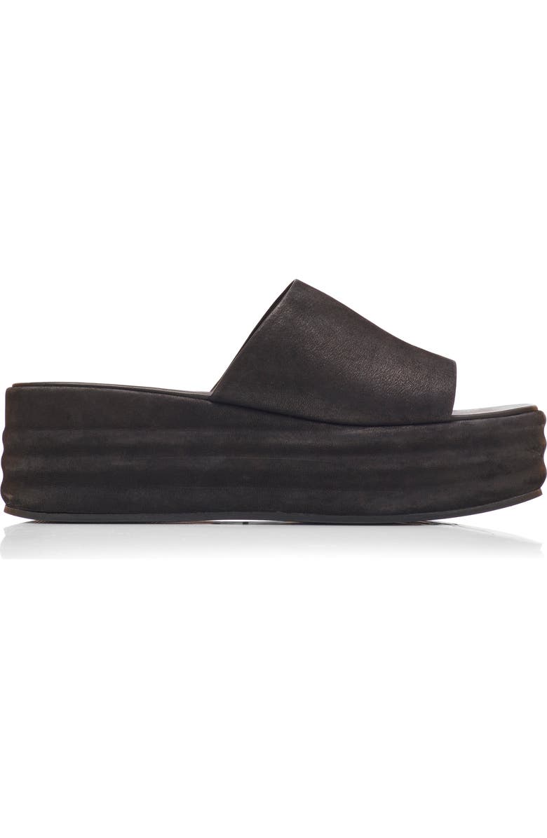 Free People Harbor Platform Sandal, Alternate, color, Black Leather
