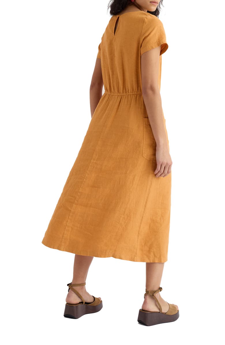 Seasalt Cornwall Haneth Linen Midi Dress, Alternate, color, Mango