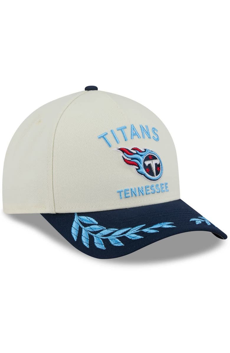 New Era Men's New Era Cream/Navy Tennessee Titans 2025 NFL Draft 9FORTY A-Frame M-Crown Adjustable Hat, Alternate, color, Cream