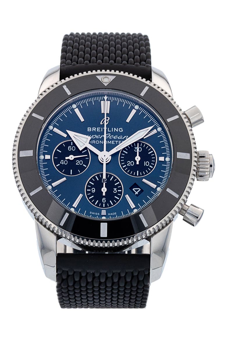 Breitling Preowned 2024 SuperOcean Heritage Chronograph 44 Watch, 44mm, Main, color, BLACK/ BLUE