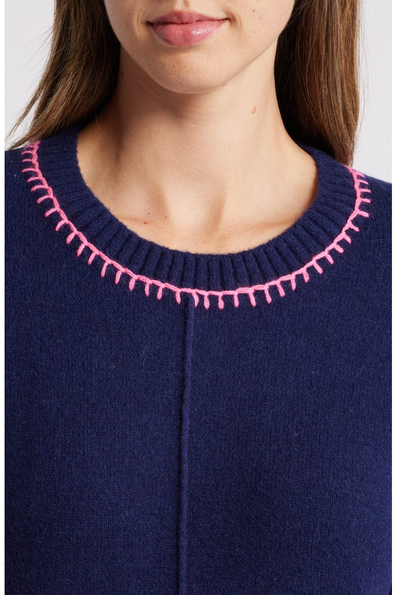 Avery Blanket Stitch Sweater, Alternate, color, BLUE