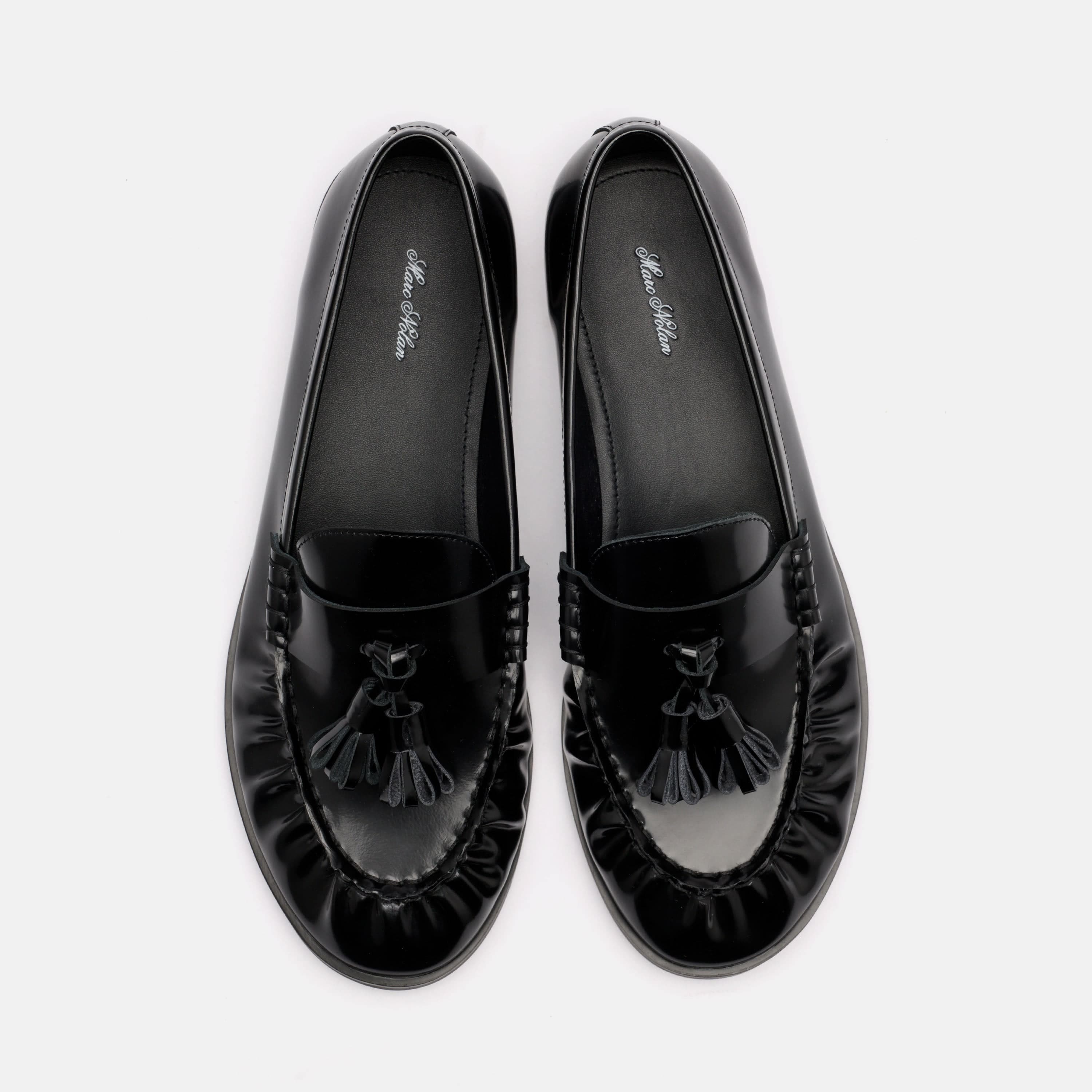 MARC NOLAN Morgan Patent Leather Tassel Loafers, Alternate, color, Black