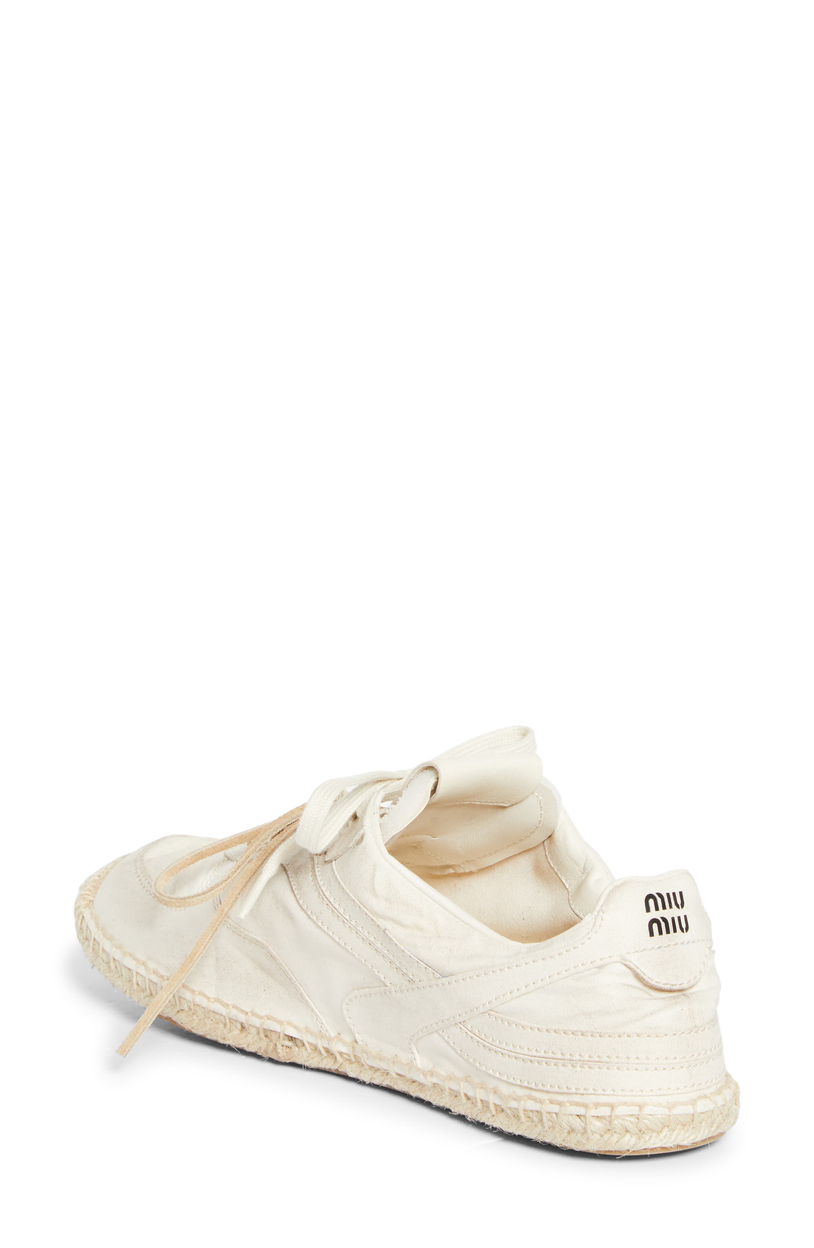 Miu Miu Espadrille Sneaker, Alternate, color, Ecru