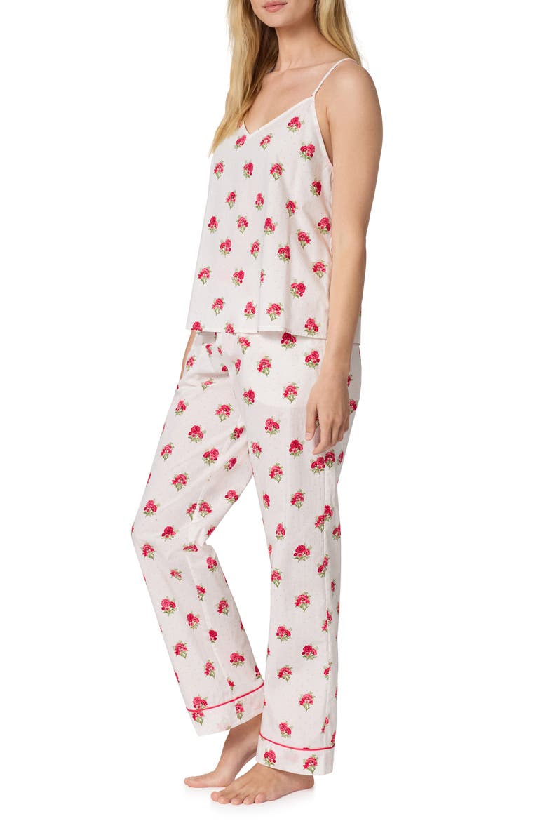 Print Cotton Crop Pajamas, Alternate, color, CELESTE