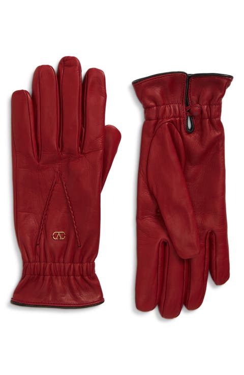 VLOGO Signature Lambskin Leather Gloves