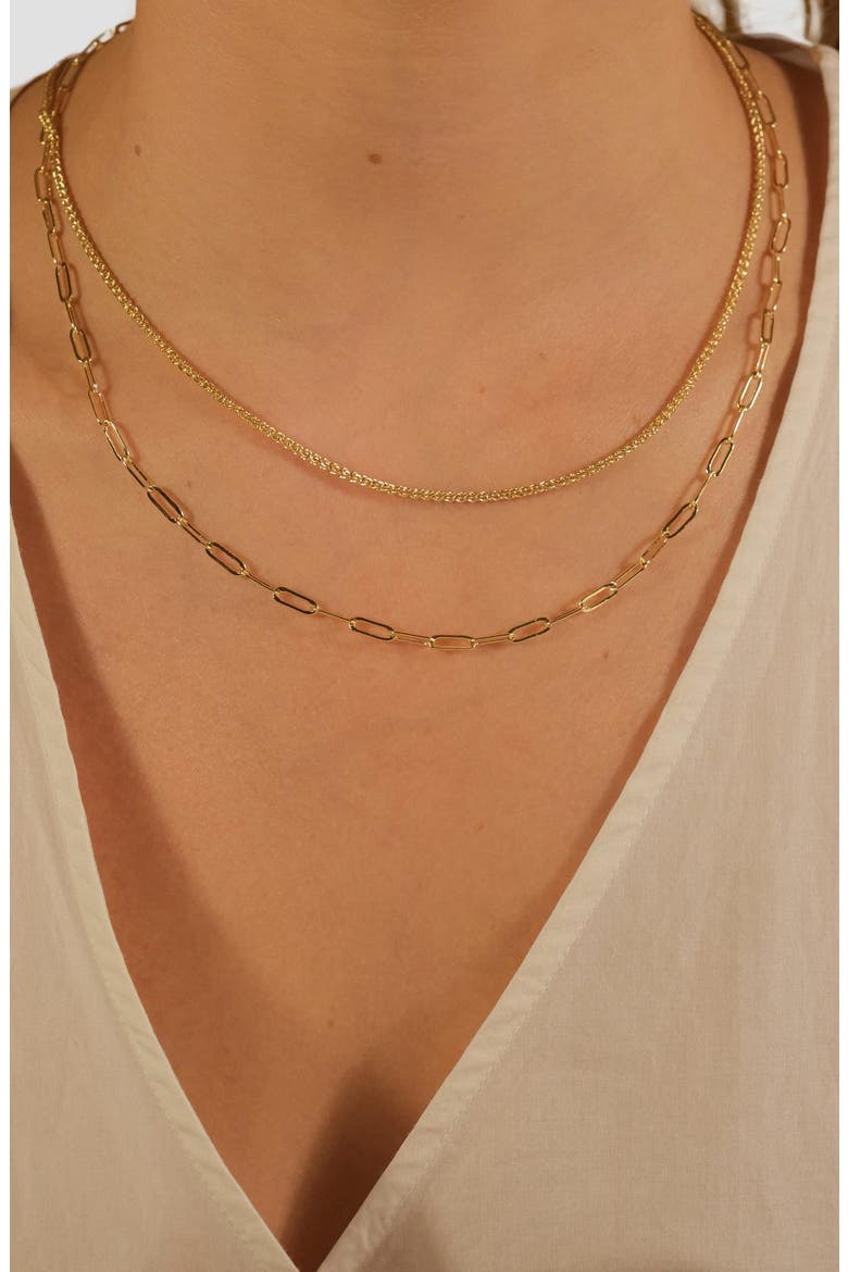Emery Textured Chain Necklace, Alternate, color, GOLD