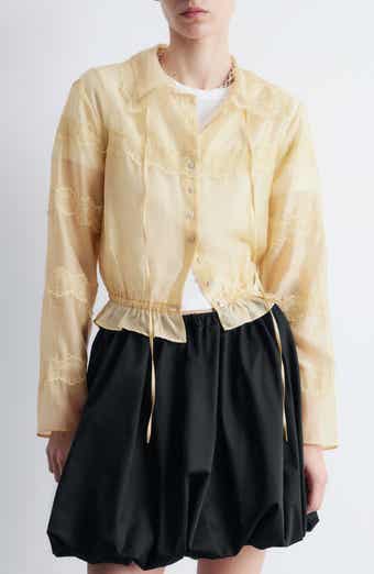 & Other Stories Lace Trim Button-Up Shirt
