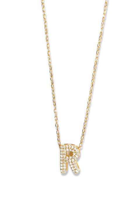 Cubic Zirconia Bubble Inital Pendant Necklace